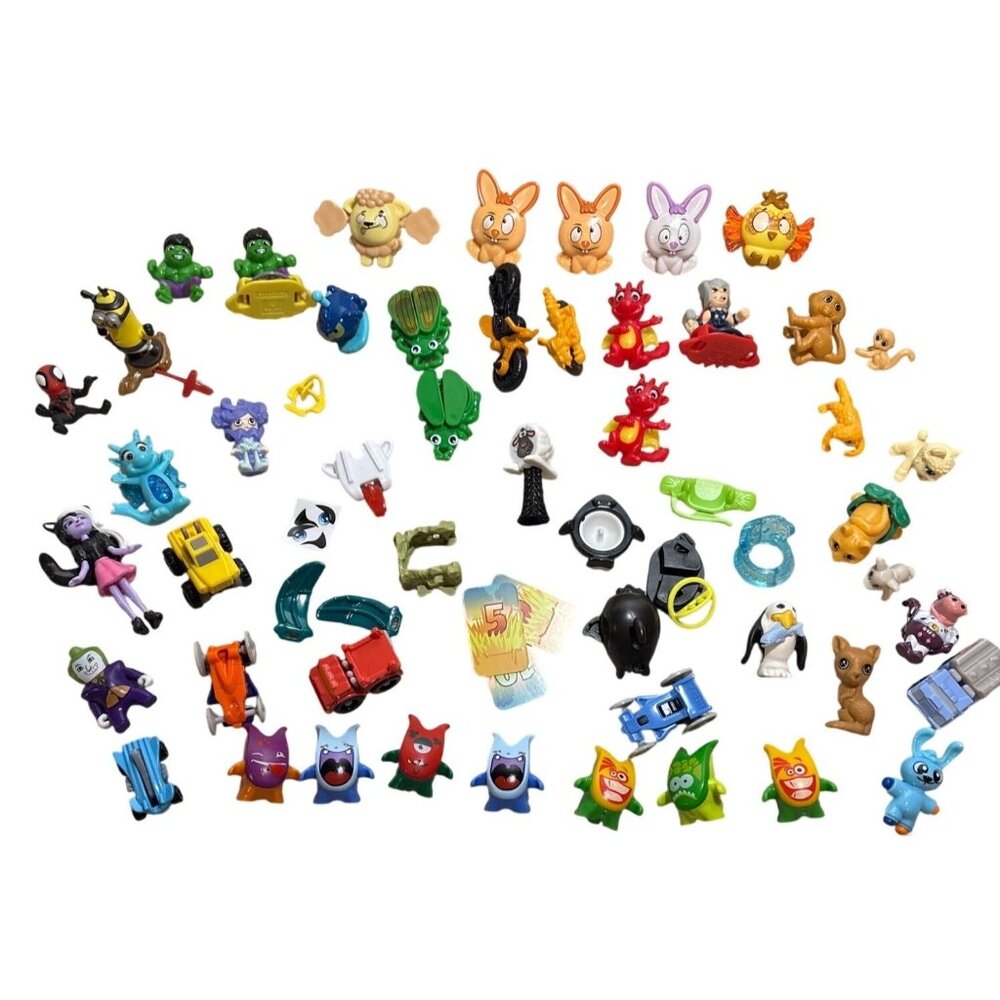 Kinder Egg Plastic Figurines Toys Mixed Lot Of 40+ Animals Vehicles Pieces